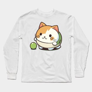 Cute kitten with ball Long Sleeve T-Shirt